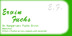 ervin fuchs business card